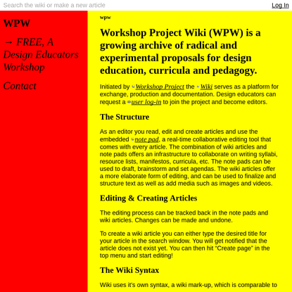 wpw * Workshop Project Wiki