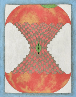 Sliced up eggs and peeled bananas: David Anderson paints a geometric fruit bowl
