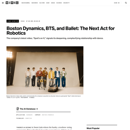Boston Dynamics, BTS, and Ballet: The Next Act for Robotics