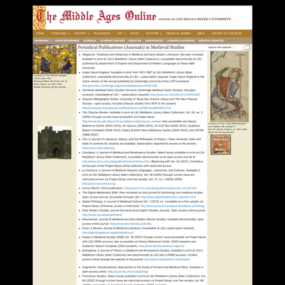 Periodical Publications (Journals) in Medieval Studies