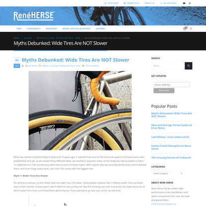 Myths Debunked: Wide Tires Are NOT Slower – Rene Herse Cycles