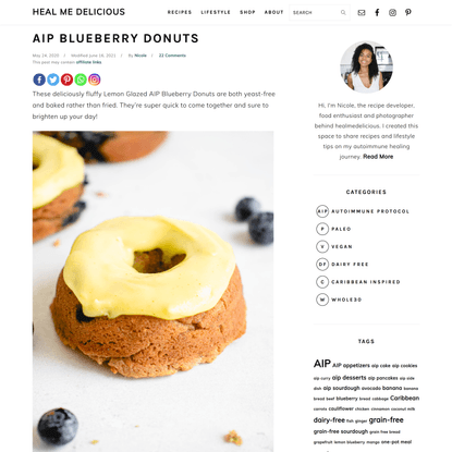 AIP Blueberry Donuts (paleo, yeast-free) • Heal Me Delicious
