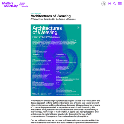 Architectures of Weaving - Matters of Activity