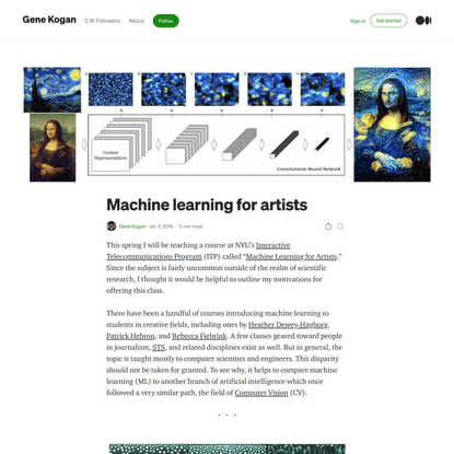 Machine learning for artists