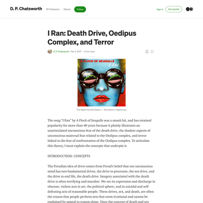 I Ran: Death Drive, Oedipus Complex, and Terror