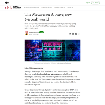 The Metaverse: A brave, new (virtual) world