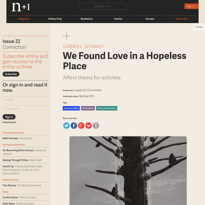 We Found Love in a Hopeless Place | Issue 22 | n+1