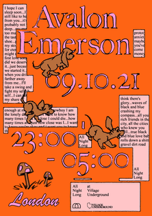 poster for  @avalon_emerson 's show in London in October