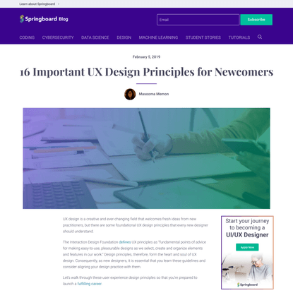 16 Important UX Design Principles for Newcomers - Springboard Blog