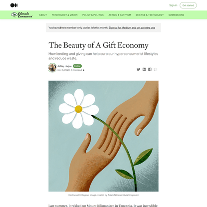 The Beauty of A Gift Economy. How lending and giving can help curb… | by Ashley Hague | Climate Conscious | Medium