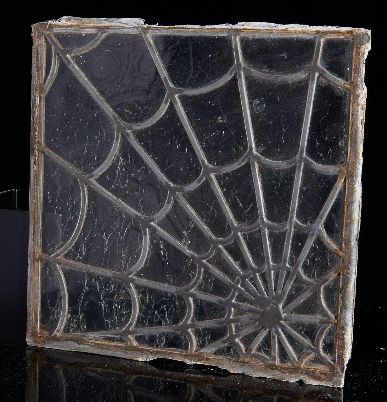 Antique leaded glass Spider Web window