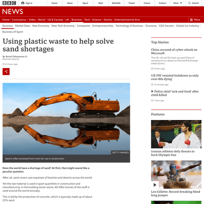 Using plastic waste to help solve sand shortages