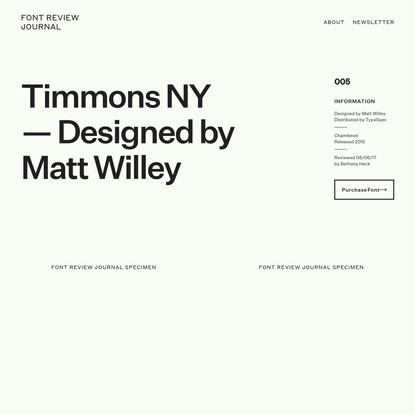 Timmons NY - Font Review Journal