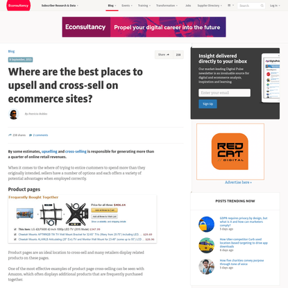 Where are the best places to upsell and cross-sell on ecommerce sites?