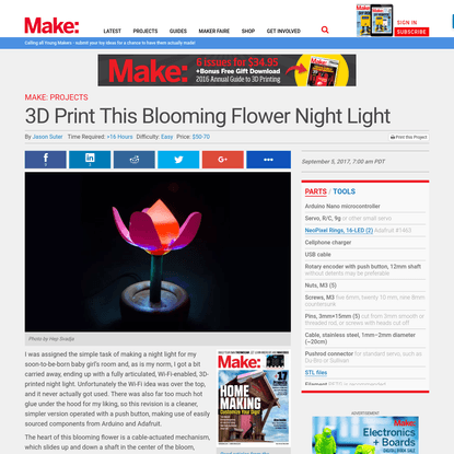 3D Print This Blooming Flower Night Light | Make: