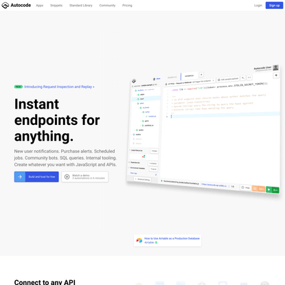 Instant endpoints for anything - Autocode