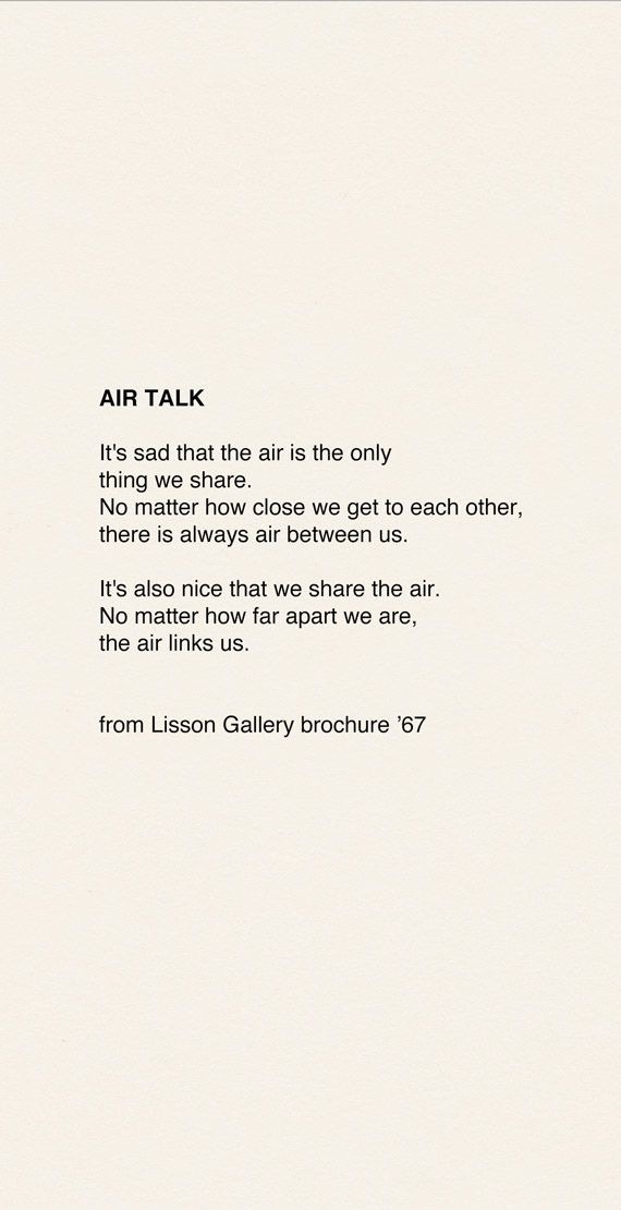 Air talk. Йоко оно цитаты. Yoko Ono approximately Infinite Universe.