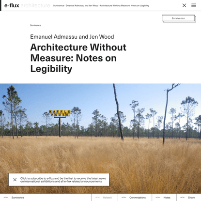 Architecture Without Measure: Notes on Legibility