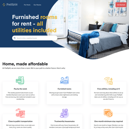PadSplit: Affordable Rooms for Rent, Homes, Weekly Rentals &amp; More