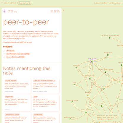 peer-to-peer 🌱 Digital Garden