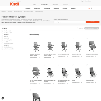 Furniture Symbol Library | Resources | Knoll