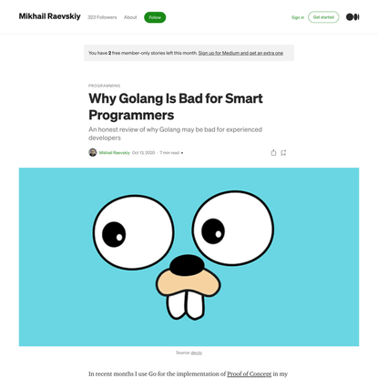 Why Golang Is Bad for Smart Programmers?