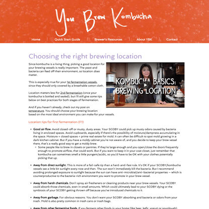 Best location for kombucha brewing | You Brew Kombucha