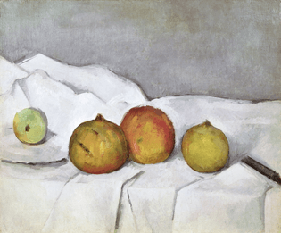 Cézanne; Fruits sur un linge, c. 1890, oil on canvas