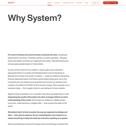 System – Purpose and Mission