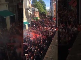 10.000 Kölner beim Fanmarsch in London (14/09/17) Arsenal v Koln