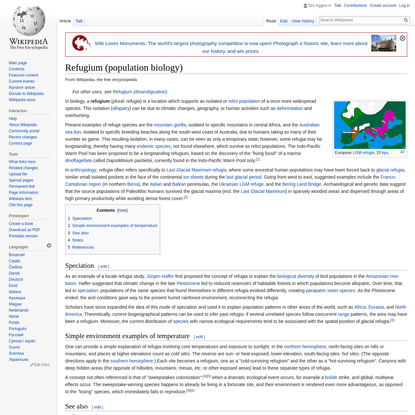 Refugium (population biology) - Wikipedia