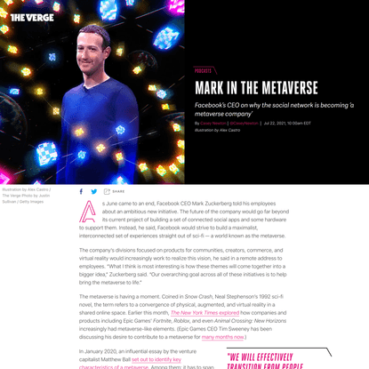Mark Zuckerberg is betting Facebook’s future on the metaverse