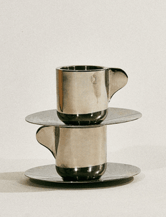 Espresso cups with saucers, Design by Stefan Scholten and Carole Baijings for Georg Jensen, 2013