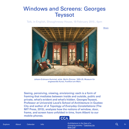 Windows and Screens: Georges Teyssot