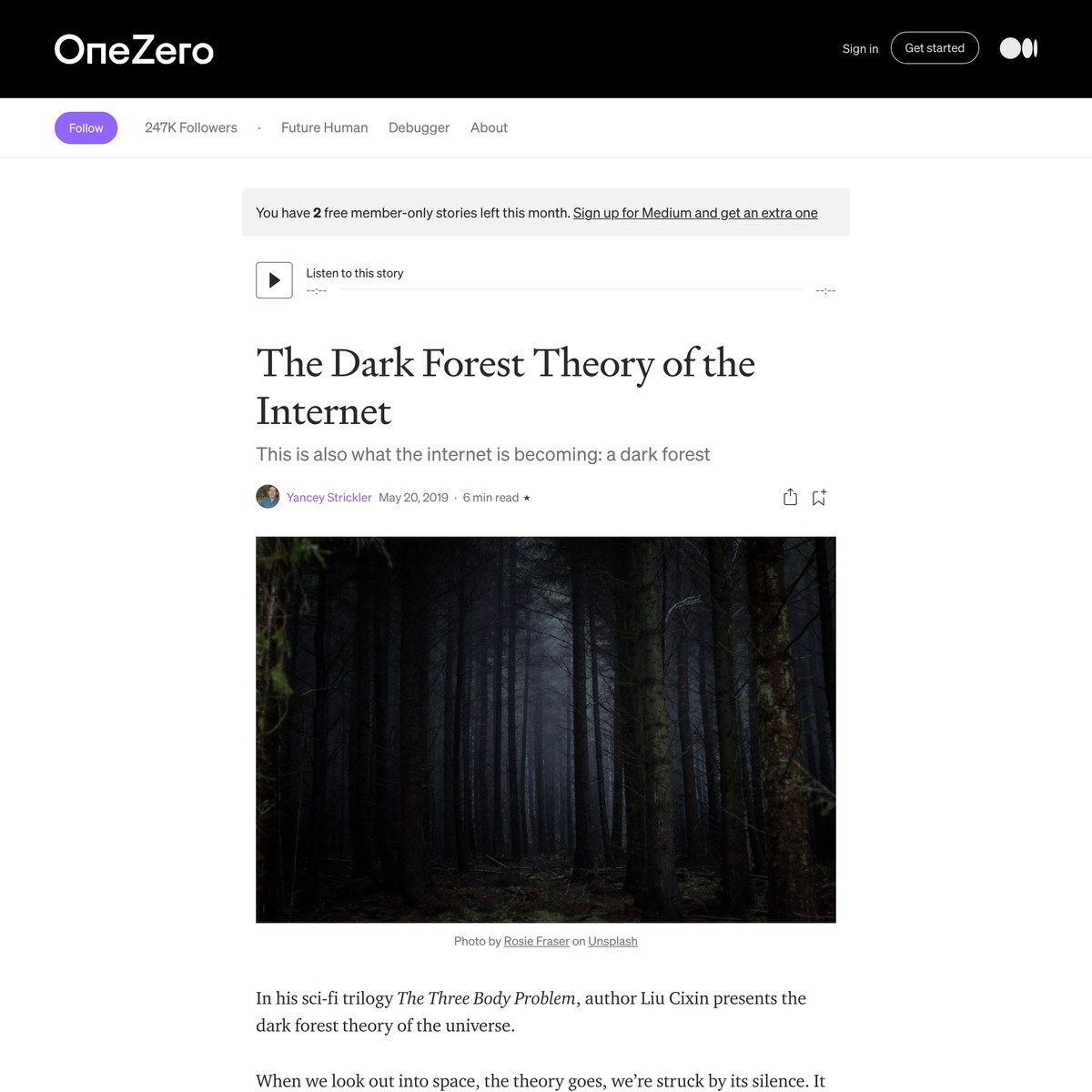 The Dark Forest Theory of the Internet — Are.na