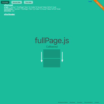 Callback function - fullPage.js