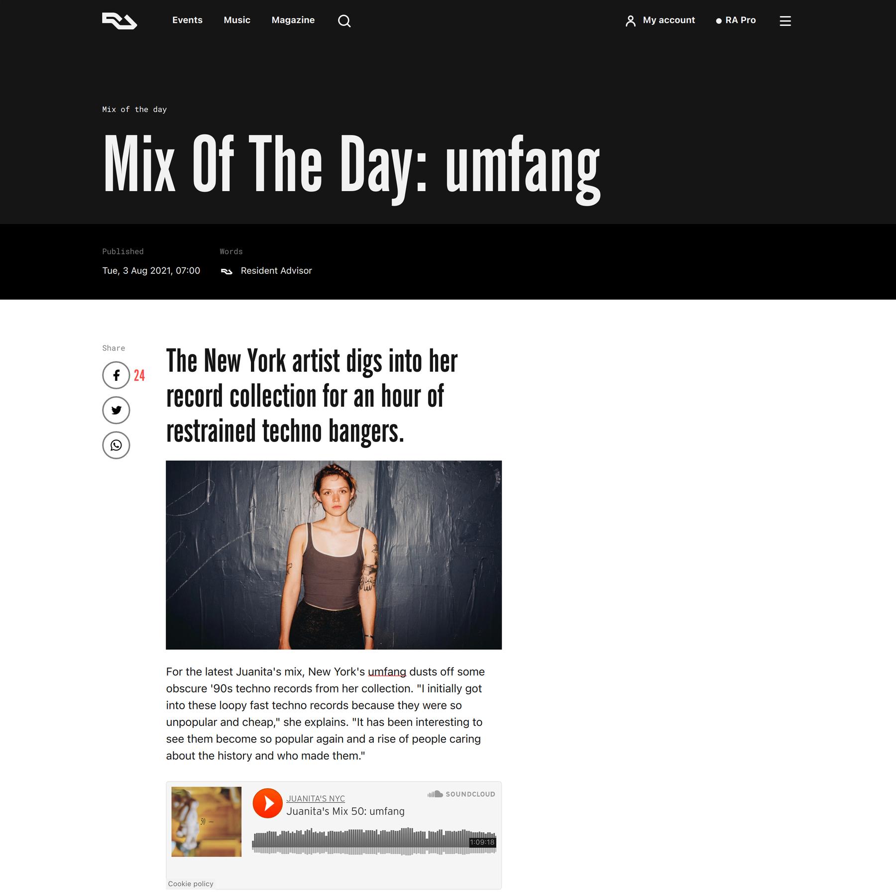 Mix Of The Day: umfang · News ⟋ RA
