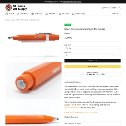 Sport Skyline clutch pencil, fox orange