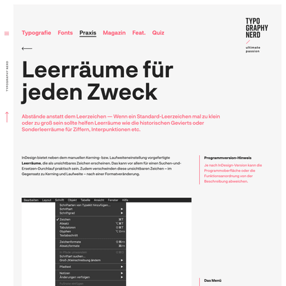 Typography Nerd – Leerräume (InDesign)