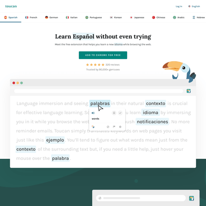 Toucan - Learn a new language while you browse