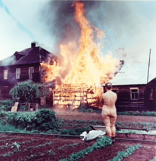 Doukhobor (Freedomite) Woman Burning Her Own House