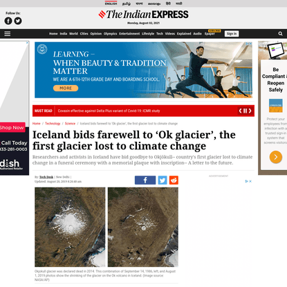 Iceland bids farewell to 'Ok glacier', the first glacier lost to climate change