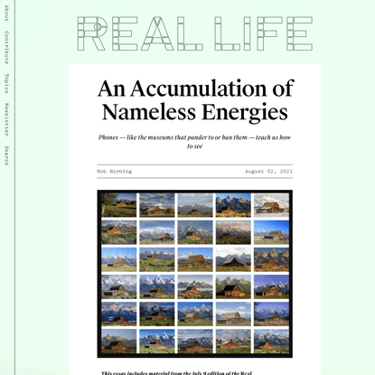An Accumulation of Nameless Energies — Real Life