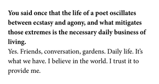 LOUISE GLÜCK, from an interview with poet in Poets & Writers