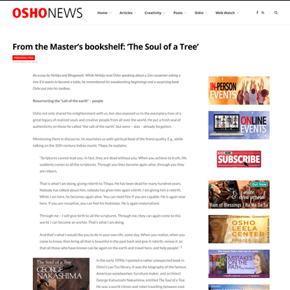 From the Master’s bookshelf: ‘The Soul of a Tree’ | Osho News
