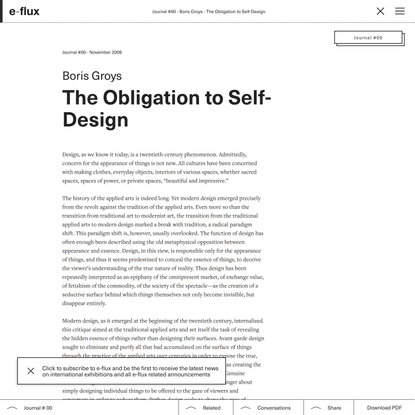 The Obligation to Self-Design