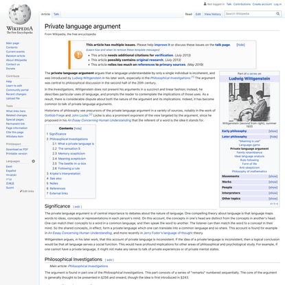 Private language argument - Wikipedia
