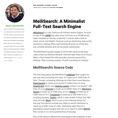 MeiliSearch: A Minimalist Full-Text Search Engine