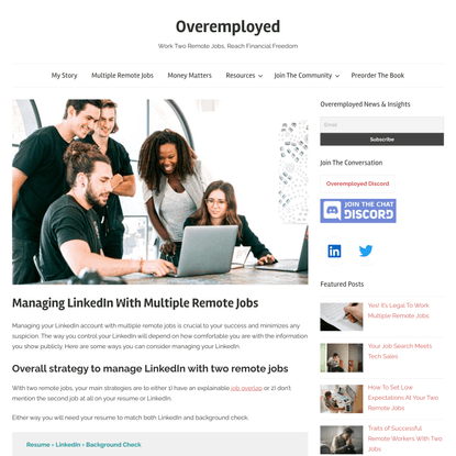 Managing LinkedIn With Multiple Remote Jobs - Overemployed