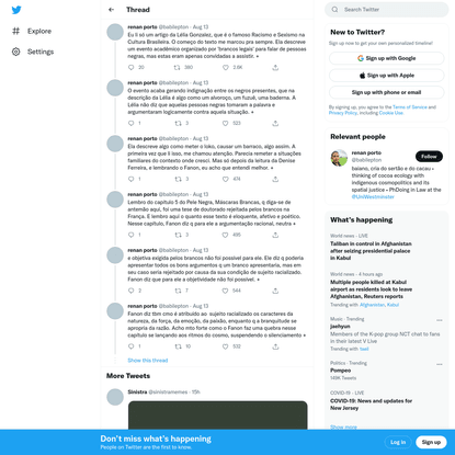renan porto on Twitter: "Eu li só um artigo da Lélia Gonzalez, que é o famoso Racismo e Sexismo na Cultura Brasileira. O com...